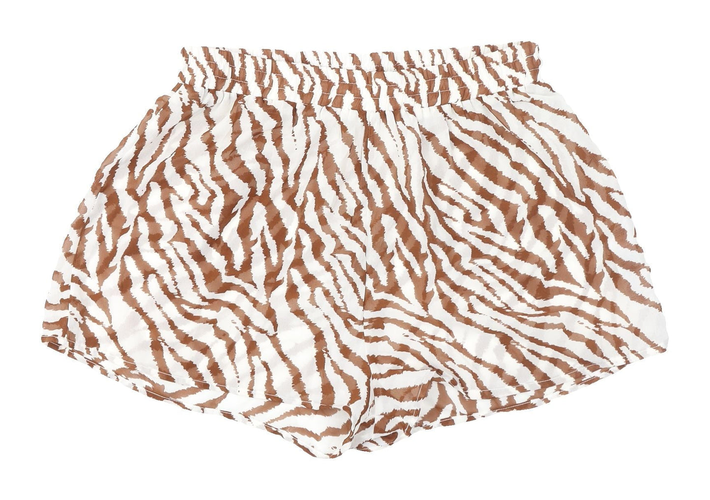 Boohoo Women’s Brown Animal Print Regular Fit Shorts