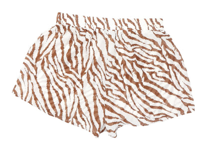 Boohoo Women’s Brown Animal Print Regular Fit Shorts
