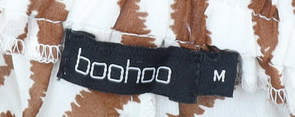 Boohoo Women’s Brown Animal Print Regular Fit Shorts