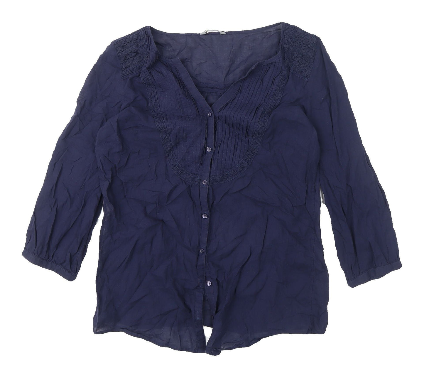 Womens UK Size 8 Marks and Spencer Blue Basic Blouse