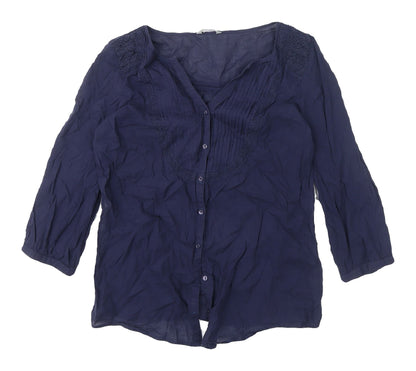 Womens UK Size 8 Marks and Spencer Blue Basic Blouse