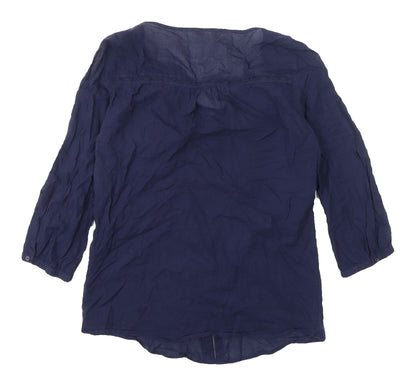 Womens UK Size 8 Marks and Spencer Blue Basic Blouse