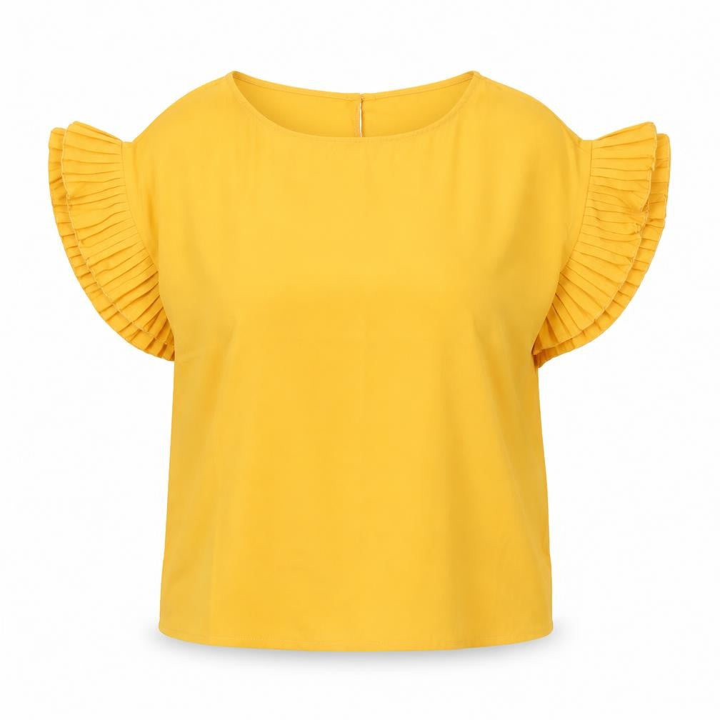 Womens UK Size 6 Avon Yellow Basic Blouse