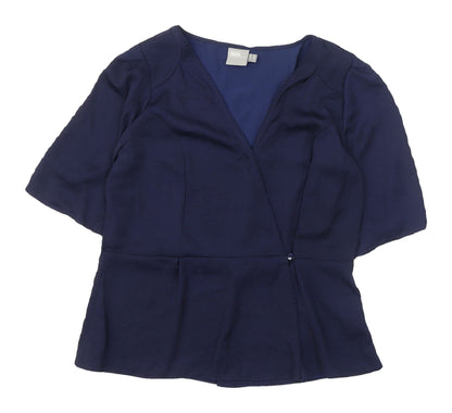 Womens UK Size 10 ASOS Blue Wrap Blouse