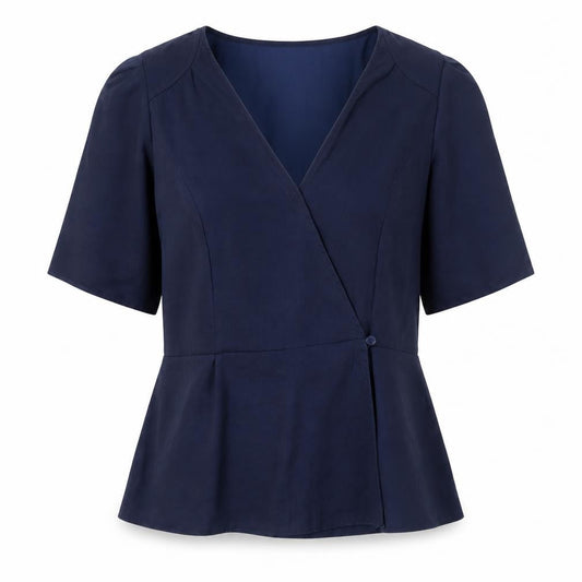 Womens UK Size 10 ASOS Blue Wrap Blouse