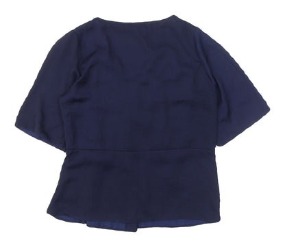 Womens UK Size 10 ASOS Blue Wrap Blouse