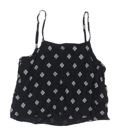 Womens UK Size 4 Divided Black Camisole Tank