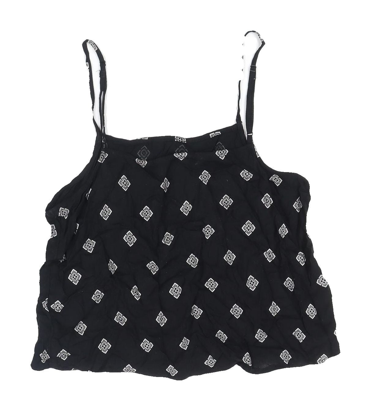 Womens UK Size 4 Divided Black Camisole Tank