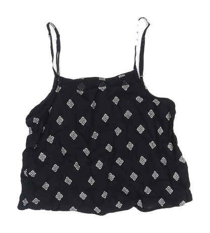 Womens UK Size 4 Divided Black Camisole Tank