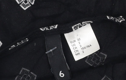 Womens UK Size 4 Divided Black Camisole Tank