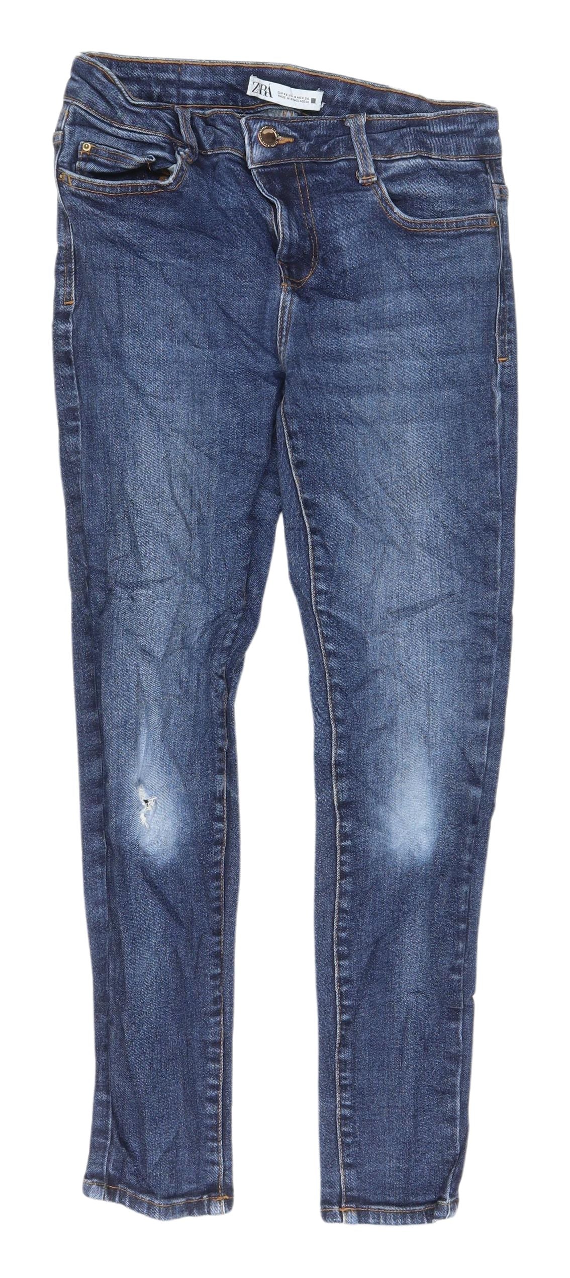 Zara Women's Blue Skinny Jeans Size 8