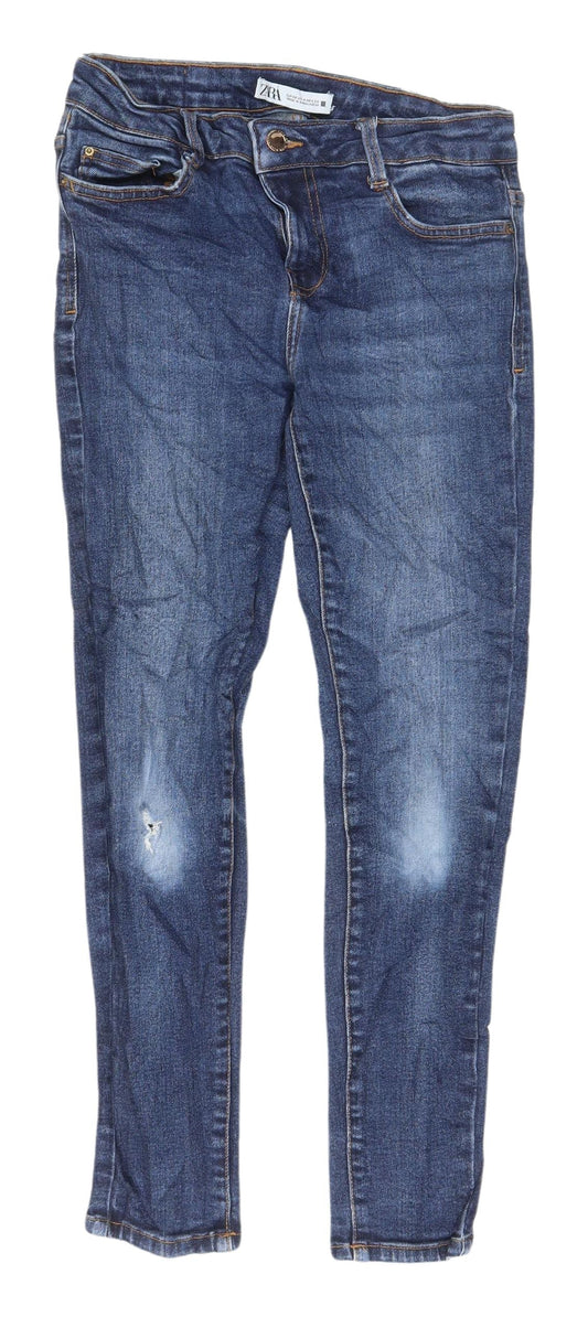 Zara Women's Blue Skinny Jeans Size 8
