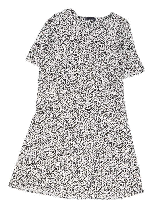 Marks and Spencer Women Ivory Animal Print Shift Dress