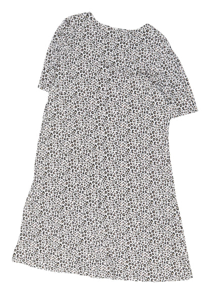 Marks and Spencer Women Ivory Animal Print Shift Dress