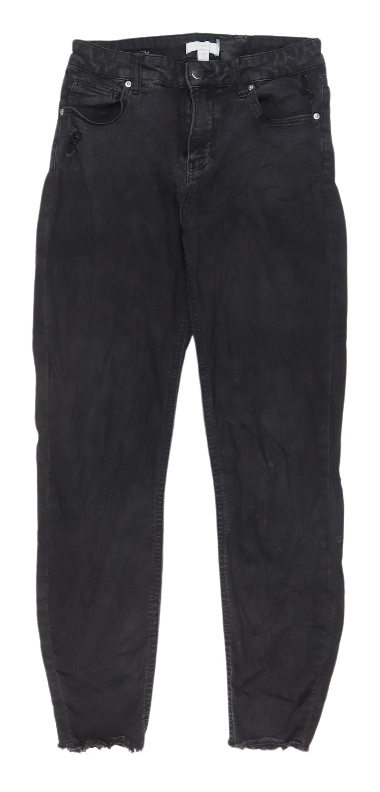 Womens UK Size 12 H&M Regular Fit Skinny Black Jeans