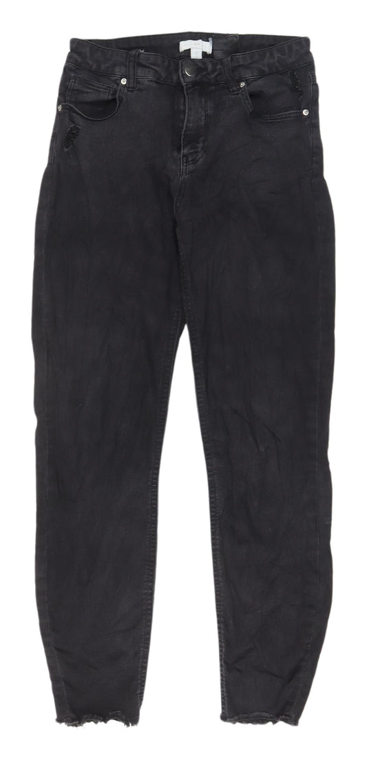 Womens UK Size 12 H&M Regular Fit Skinny Black Jeans