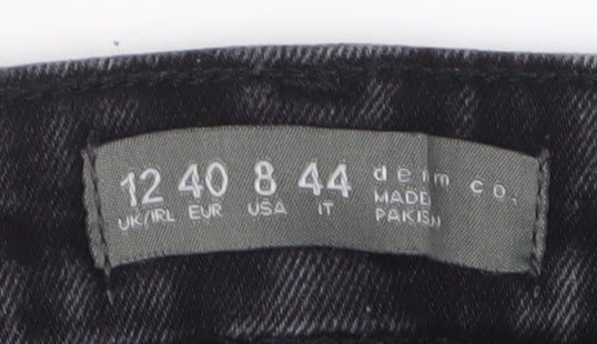 Denim Co. Women's Black Flared Denim Jeans Size 12