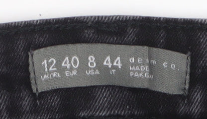 Denim Co. Women's Black Flared Denim Jeans Size 12