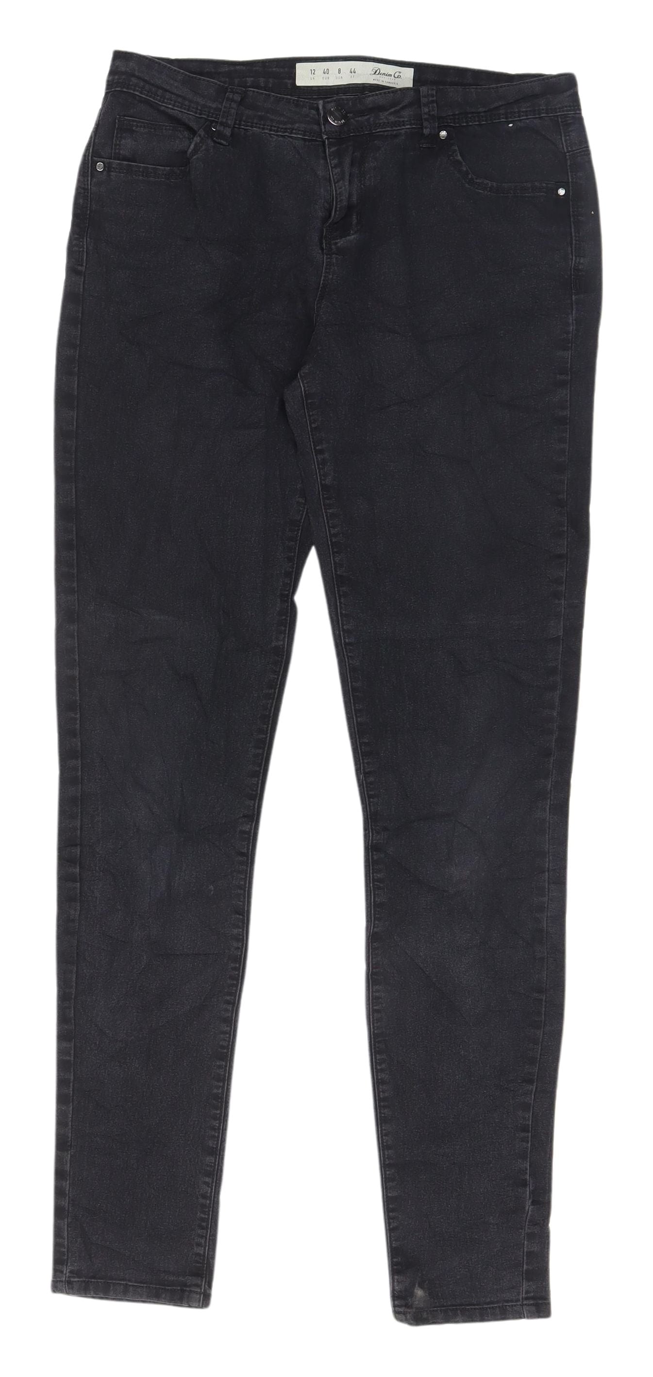 Denim Co. Women's Black Jeans Size 12 Dark Wash