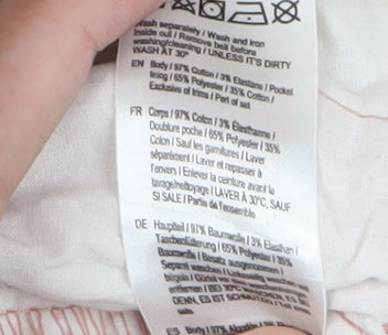 F&F Women's Pink Cropped Jeans, Size 12, Button Accent