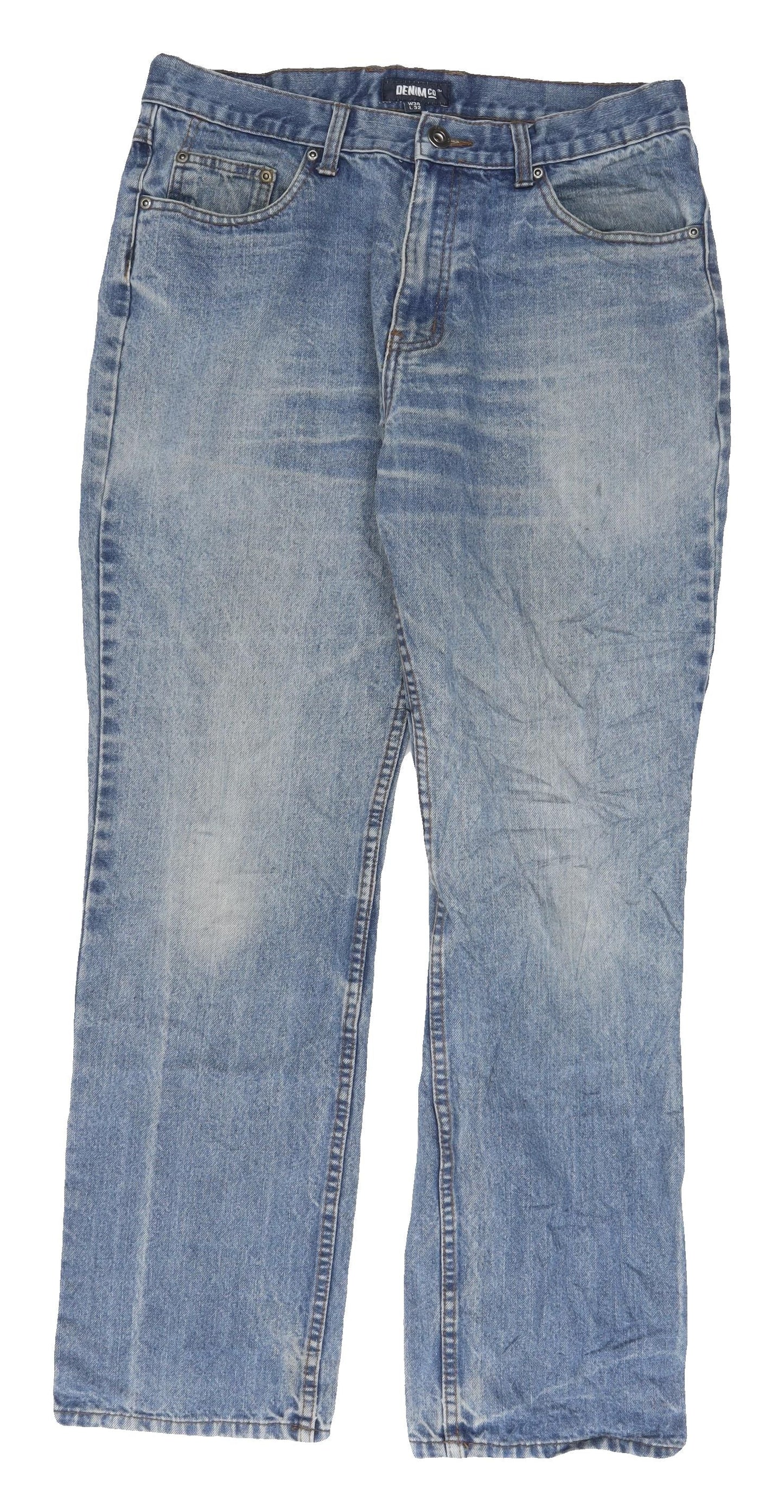 Denim Co Men's Blue Straight Jeans L