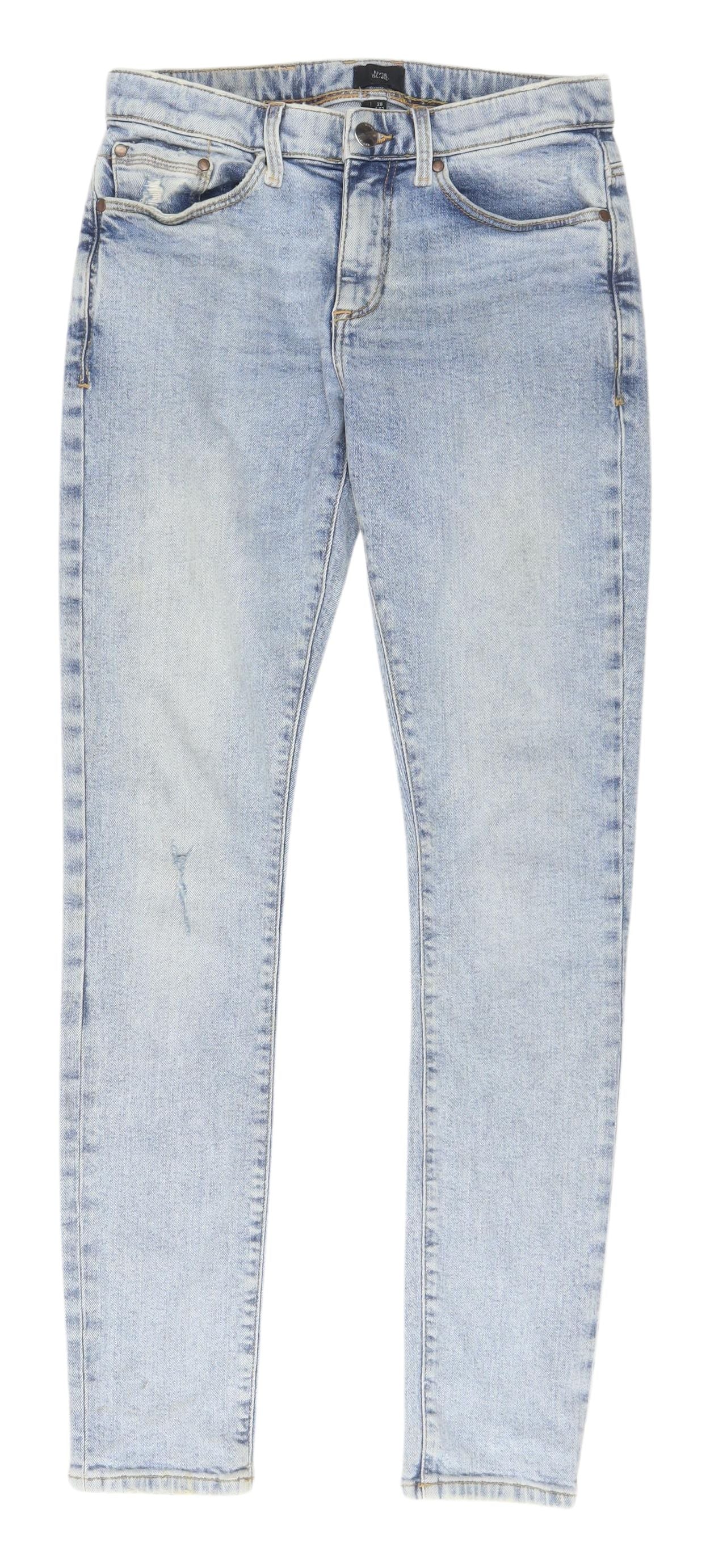 Mens UK Size 28 River Island Slim Fit Skinny Blue Jeans