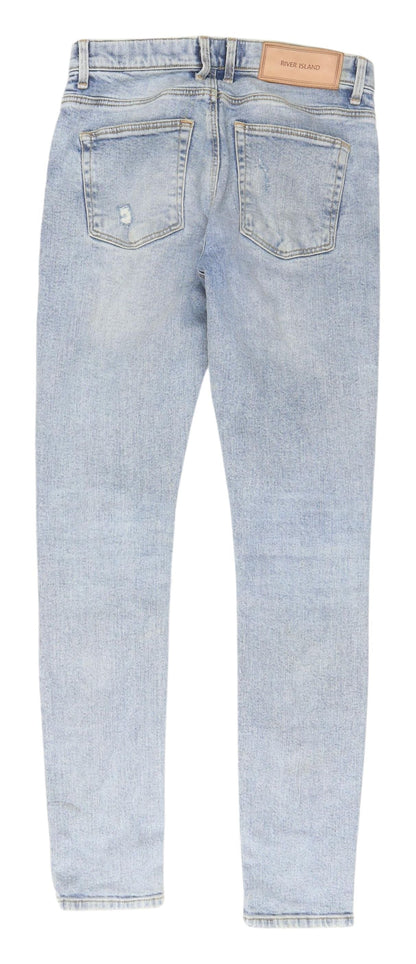 Mens UK Size 28 River Island Slim Fit Skinny Blue Jeans