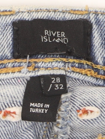 Mens UK Size 28 River Island Slim Fit Skinny Blue Jeans