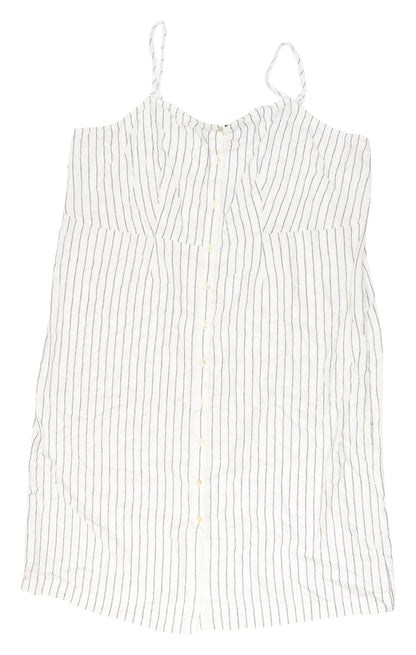 Marks and Spencer Women's Ivory Striped Shift Dress Size 24