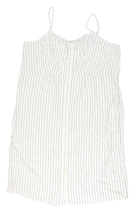 Marks and Spencer Women's Ivory Striped Shift Dress Size 24
