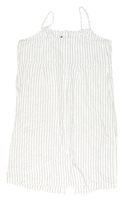 Marks and Spencer Women's Ivory Striped Shift Dress Size 24