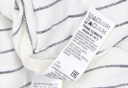 Marks and Spencer Women's Ivory Striped Shift Dress Size 24