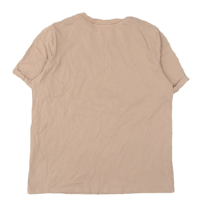 Womens UK Size M Pieces Beige Basic T-Shirt
