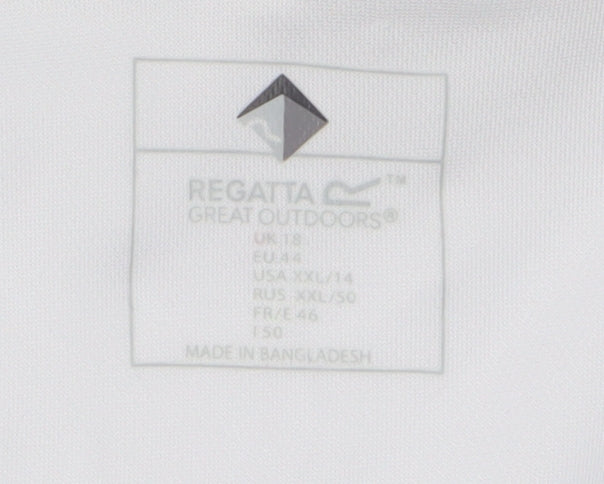 Regatta Women's White Polo Shirt Size 18 Short Sleeve