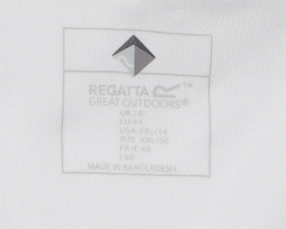 Regatta Women's White Polo Shirt Size 18 Short Sleeve