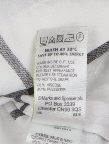Marks and Spencer White Check T-Shirt UK 10, Women's
