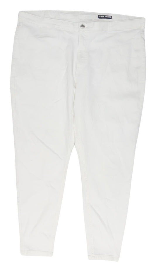 Womens UK Size 24 Marks and Spencer Slim Fit Skinny White Jeans