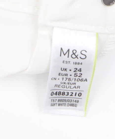 Womens UK Size 24 Marks and Spencer Slim Fit Skinny White Jeans