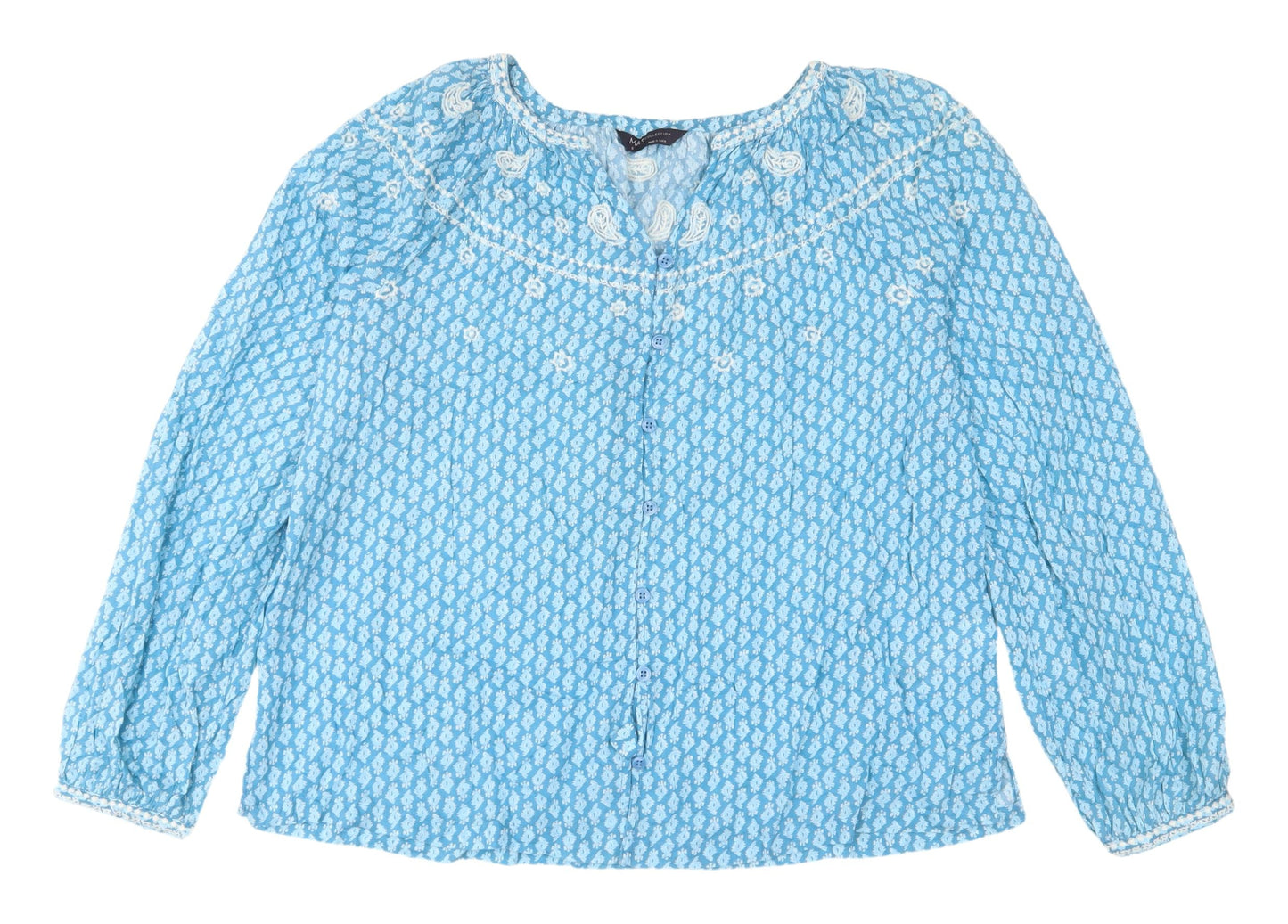 Womens UK Size 6 Marks and Spencer Blue  Blouse