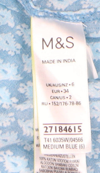 Womens UK Size 6 Marks and Spencer Blue  Blouse