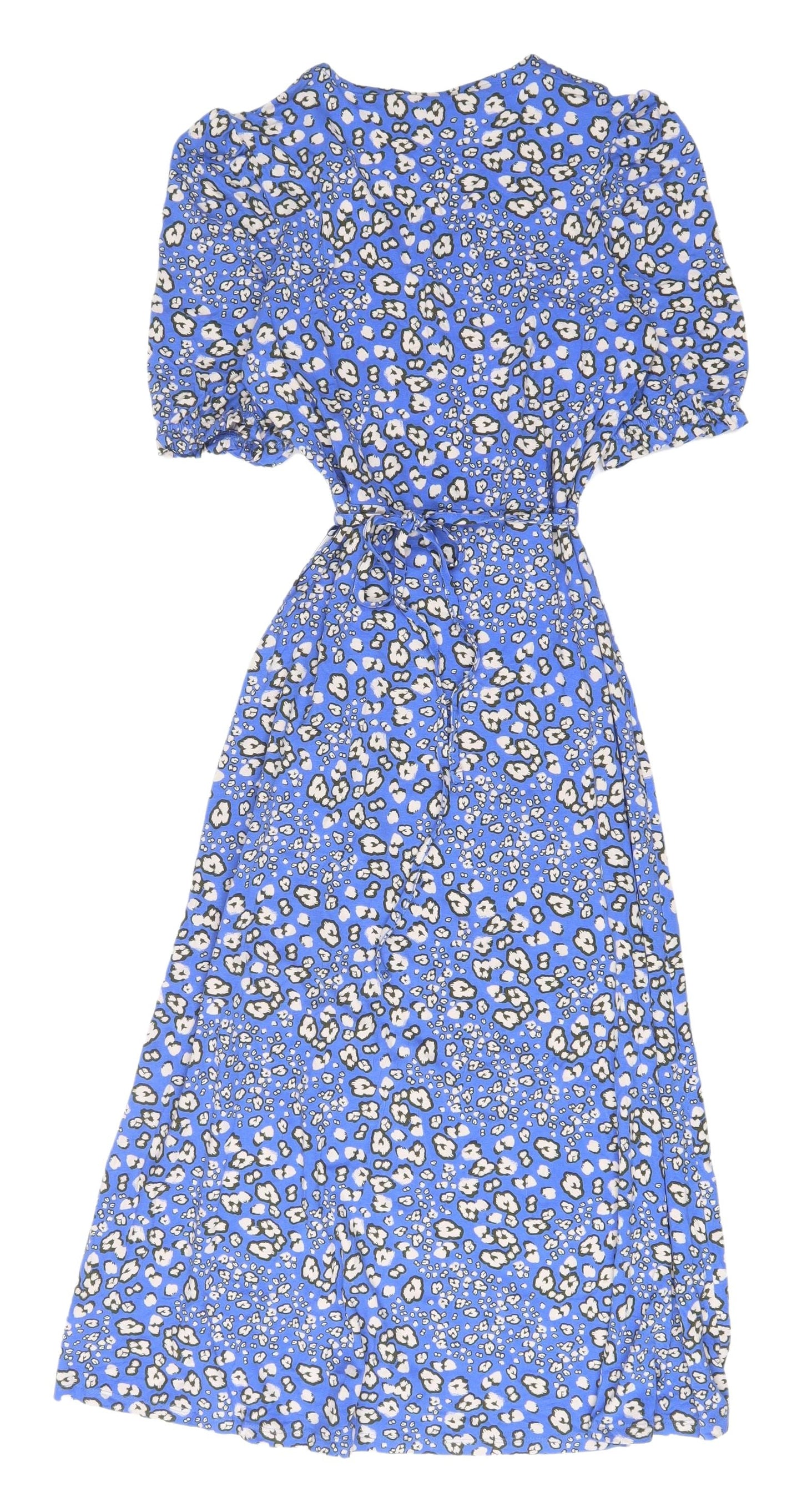 Marks and Spencer Blue Animal Print Wrap Dress Size 6