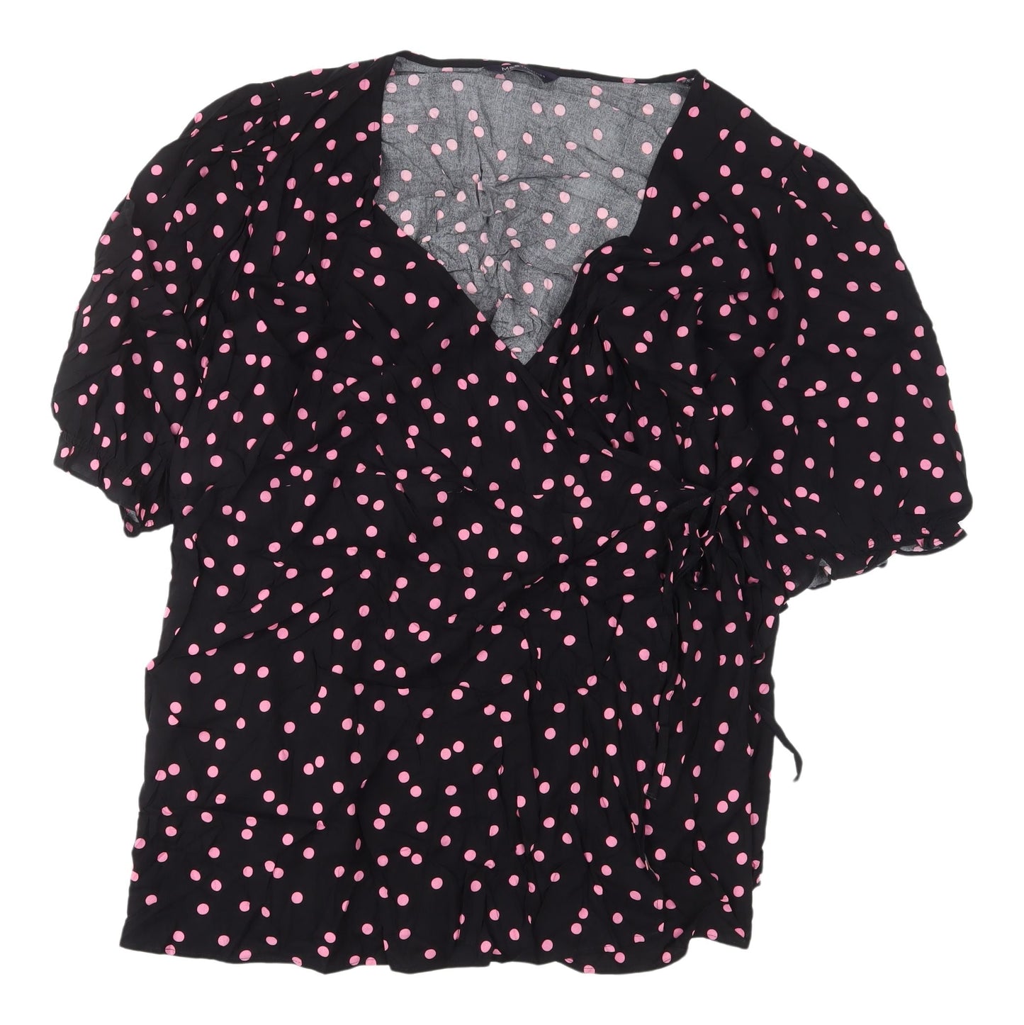 Womens UK Size 24 Marks and Spencer Black Wrap Blouse