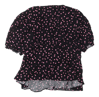 Womens UK Size 24 Marks and Spencer Black Wrap Blouse