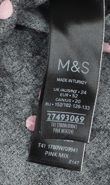 Womens UK Size 24 Marks and Spencer Black Wrap Blouse