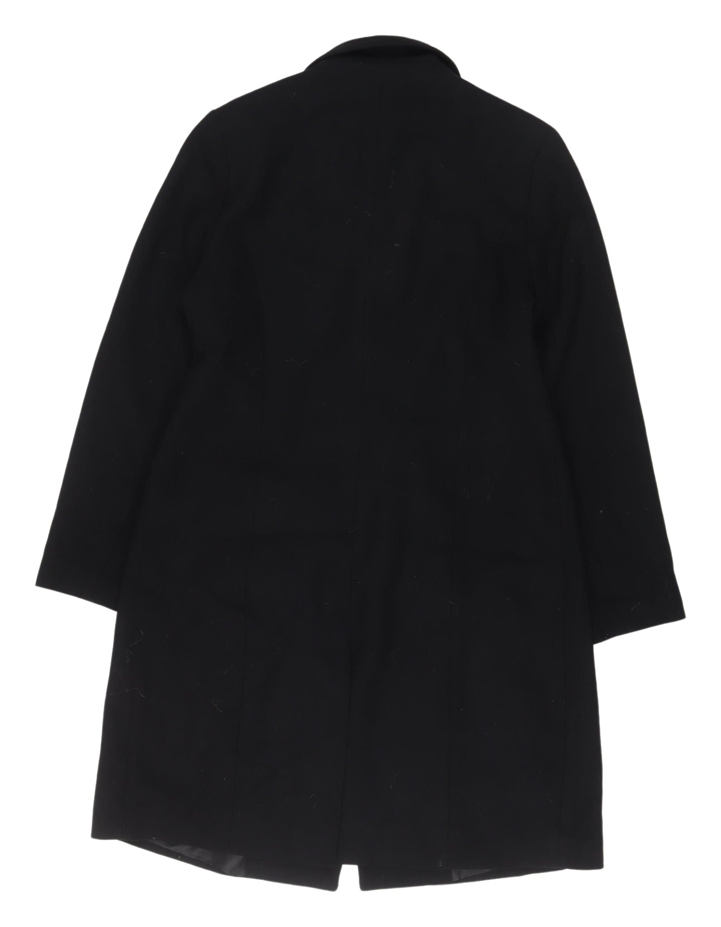 London Eye Women's Black Double-Breasted Overcoat Size 12