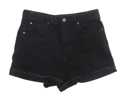 Boohoo Women's Black Cut-Off Denim Shorts