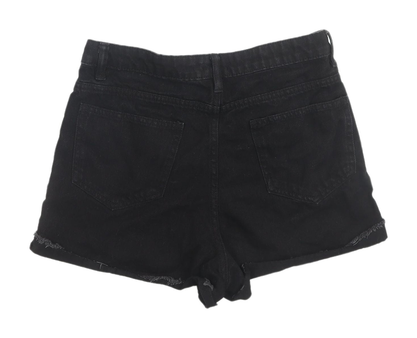Boohoo Women's Black Cut-Off Denim Shorts