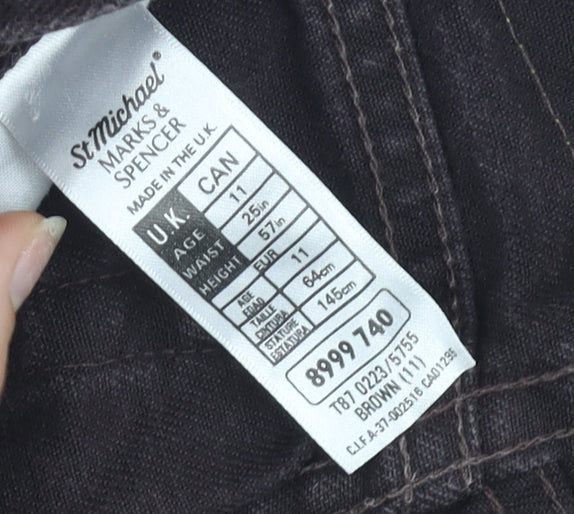 Womens UK Size 11 Slim Marks and Spencer Classic Fit Straight Brown Jeans
