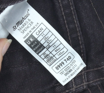 Womens UK Size 11 Slim Marks and Spencer Classic Fit Straight Brown Jeans