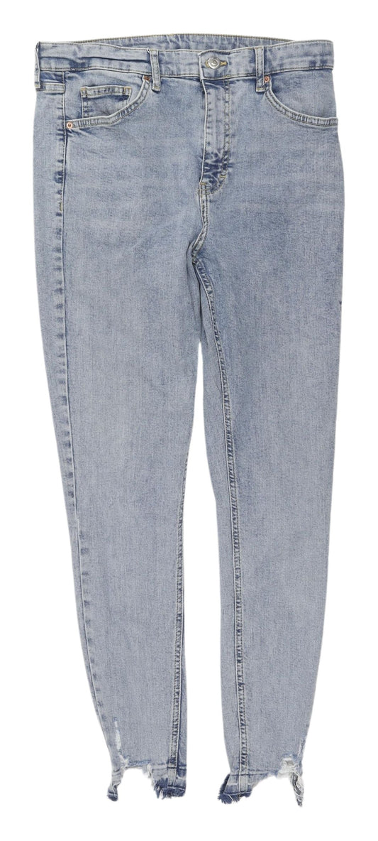 Topshop Women's Blue Skinny Jeans - Size 32